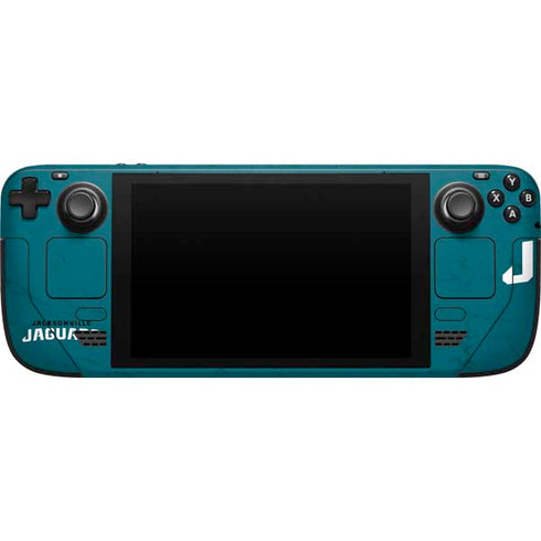 NFL Jacksonville Jaguars Teal Distressed Steam Deck Handheld Gaming Computer Skin